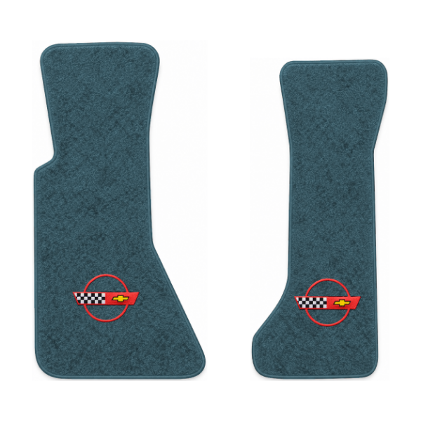 Picture of 1987 Chevrolet Corvette C4 Floor Mats, Cutpile Carpet with Embroidered 1984-90 Corvette Circle Logo - 2 Piece