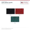 ACC Loop carpet color chart for this listing - Proudly Made in the USA