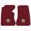 1955 Chevrolet Corvette floor mats with the Corvette Circle logo in Grospoint R-157 Red carpet, illustration