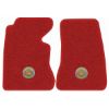 1957 Chevrolet Corvette floor mats with the Corvette Circle logo in Loop 02 Red carpet, illustration