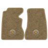 1957 Chevrolet Corvette floor mats with the Corvette Circle logo in Essex 1004A Cream carpet, illustration
