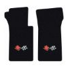 1963 Chevrolet Corvette floor mats with the 1968-72 Corvette Cross Flags logo in Loop 01 Black carpet, illustration