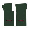 1963 Chevrolet Corvette floor mats with the Corvette logo in Loop 08 Dark Green carpet, illustration
