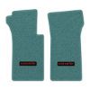 1963 Chevrolet Corvette floor mats with the Corvette logo in Loop 15 Teal carpet, illustration