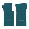 1963 Chevrolet Corvette floor mats with the Die-Electric 1976-82 Corvette logo in Loop 17 Bright Blue carpet, illustration