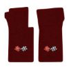 1964 Chevrolet Corvette floor mats with the 1968-72 Corvette Cross Flags logo in Essex 1045A Maroon carpet, illustration