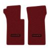 1964 Chevrolet Corvette floor mats with the Corvette logo in Loop 13 Maroon carpet, illustration