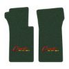 1965 Chevrolet Corvette floor mats with the Corvette Stingray logo in Loop 08 Dark Green carpet, illustration