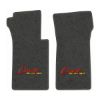1965 Chevrolet Corvette floor mats with the Corvette Stingray logo in Essex 1068A Medium Gray carpet, illustration