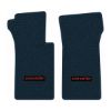 1965 Chevrolet Corvette floor mats with the Corvette logo in Loop 07 Dark Blue carpet, illustration