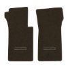 1965 Chevrolet Corvette floor mats with the Die-Electric 1976-82 Corvette logo in Essex 1060A Brown carpet, illustration