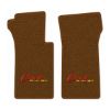 1966 Chevrolet Corvette floor mats with the Corvette Stingray logo in Loop 12 Dark Saddle carpet, illustration