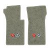1966 Chevrolet Corvette floor mats with the 1968-72 Corvette Cross Flags logo in Essex 1053A Silver carpet, illustration