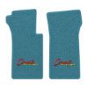 1967 Chevrolet Corvette floor mats with the Corvette Stingray logo in Loop 09 Medium Blue carpet, illustration
