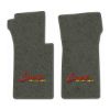 1967 Chevrolet Corvette floor mats with the Corvette Stingray logo in Essex 1038A Lt Charcoal carpet, illustration