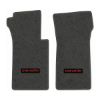 1967 Chevrolet Corvette floor mats with the Corvette logo in Essex 1068A Medium Gray carpet, illustration