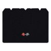 1968 Chevrolet Corvette cargo mat with the 1968-72 Corvette Cross Flags logo in Loop 01 Black carpet, illustration