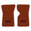 1968 Chevrolet Corvette floor mats with the Corvette logo in Loop 21 Burnt Orange carpet, illustration