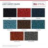 ACC Loop carpet color chart for this listing - Proudly Made in the USA