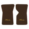 1969 Chevrolet Corvette floor mats with the Stingray logo in Loop 10 Dark Brown carpet, illustration