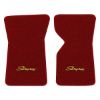1969 Chevrolet Corvette floor mats with the Stingray logo in Cutpile 4305 Oxblood carpet, illustration