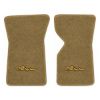 1969 Chevrolet Corvette floor mats with the Stingray logo in Essex 1054A Caramel carpet, illustration