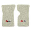 1969 Chevrolet Corvette floor mats with the 1968-72 Corvette Cross Flags logo in Loop 18 Silver carpet, illustration
