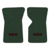1969 Chevrolet Corvette floor mats with the Corvette logo in Loop 08 Dark Green carpet, illustration