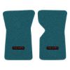 1969 Chevrolet Corvette floor mats with the Corvette logo in Loop 17 Bright Blue carpet, illustration