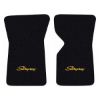 1970 Chevrolet Corvette floor mats with the Stingray logo in Loop 01 Black carpet, illustration
