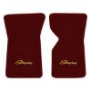 1970 Chevrolet Corvette floor mats with the Stingray logo in Essex 1045A Maroon carpet, illustration
