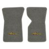 1970 Chevrolet Corvette floor mats with the Stingray logo in Essex 1066A Gray carpet, illustration