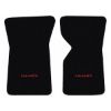 1970 Chevrolet Corvette floor mats with the Corvette logo in Essex 1001A Black carpet, illustration