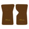 1971 Chevrolet Corvette floor mats with the Stingray logo in Loop 12 Dark Saddle carpet, illustration