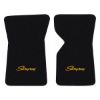 1971 Chevrolet Corvette floor mats with the Stingray logo in Cutpile 801 Black carpet, illustration