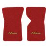 1971 Chevrolet Corvette floor mats with the Stingray logo in Loop 02 Red carpet, illustration