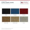 ACC Cutpile carpet color chart for this listing - Proudly Made in the USA