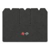 1971 Chevrolet Corvette cargo mat with the 1968-72 Corvette Cross Flags logo in Essex 1068A Medium Gray carpet, illustration