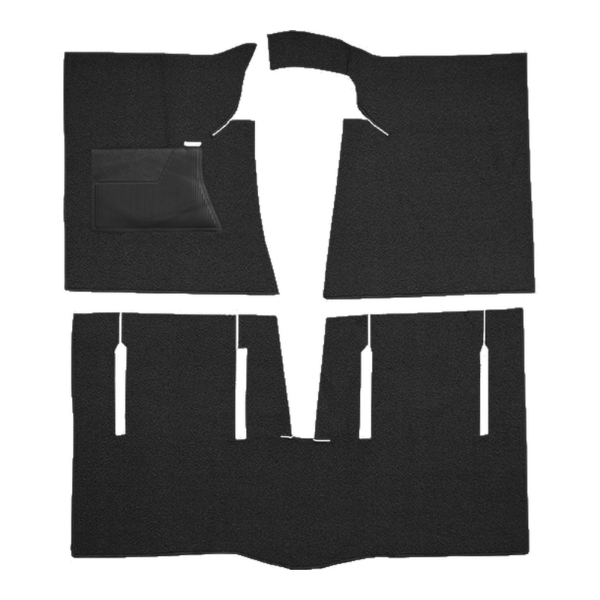 1963-1965 Ford Fairlane 2DR Hardtop Auto/Manual Bucket Seat with Console Loop Carpet Flooring 01 Black - ACC 01 Black