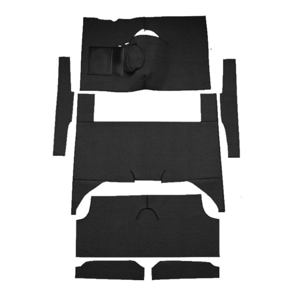 1963-1965 Ford Falcon 4DR Wagon 4spd Bench Seat 8 Cylinder Loop Carpet Flooring 01 Black - ACC 01 Black