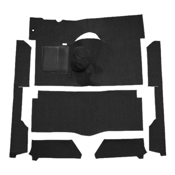 1963-1965 Mercury Comet 2DR Convertible 4spd Bench Seat 6 Cylinder Loop Carpet Flooring 01 Black - ACC 01 Black
