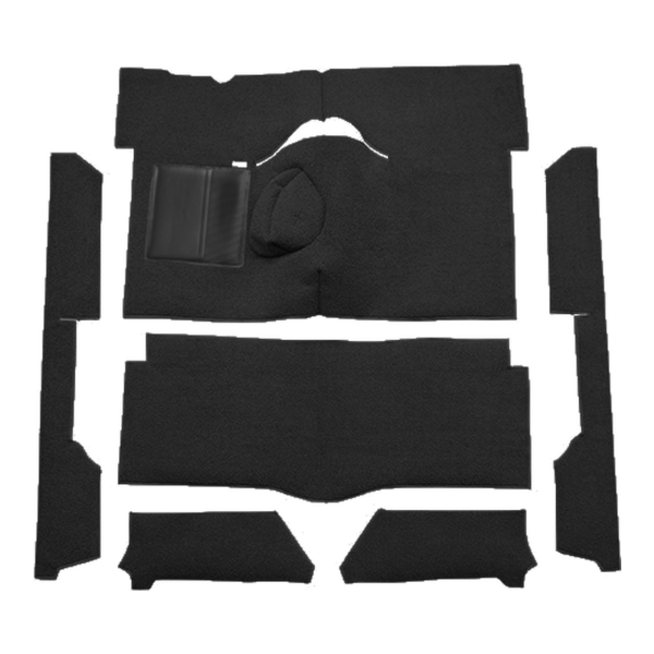 1963-1965 Mercury Comet 2DR Convertible 4spd Bench Seat 8 Cylinder Loop Carpet Flooring 01 Black - ACC 01 Black