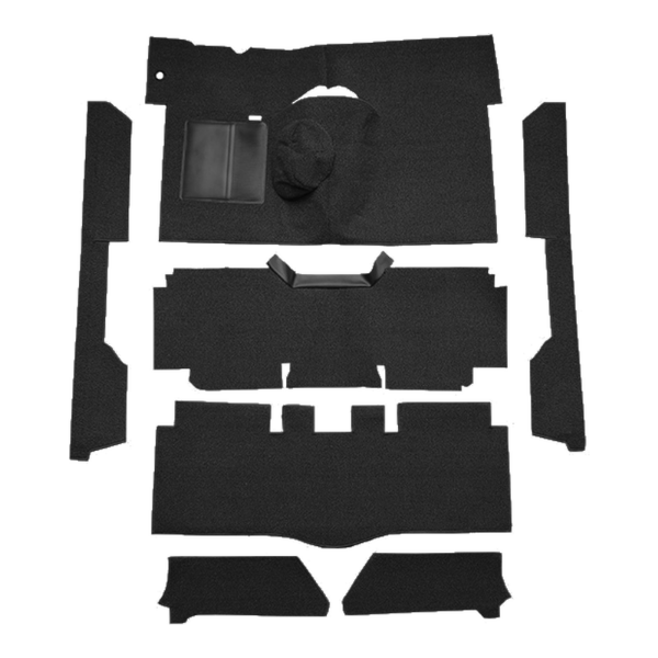 1963-1965 Mercury Comet 2DR Convertible 4spd Bucket Seat 6 Cylinder Loop Carpet Flooring 01 Black - ACC 01 Black
