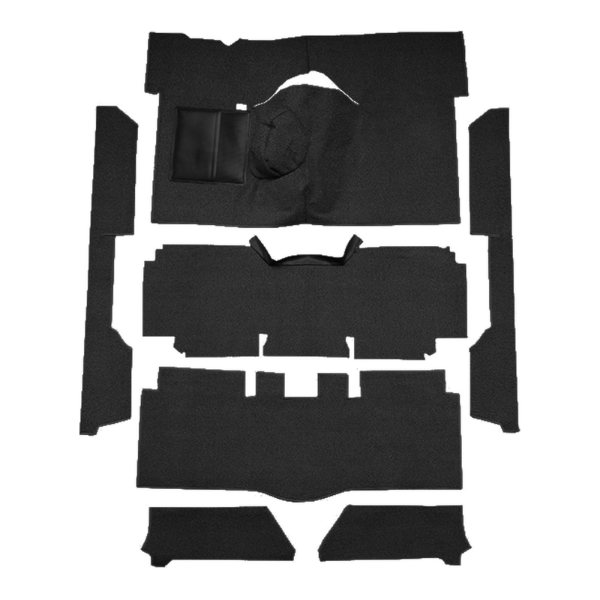 1963-1965 Mercury Comet 2DR Convertible 4spd Bucket Seat 8 Cylinder Loop Carpet Flooring 01 Black - ACC 01 Black
