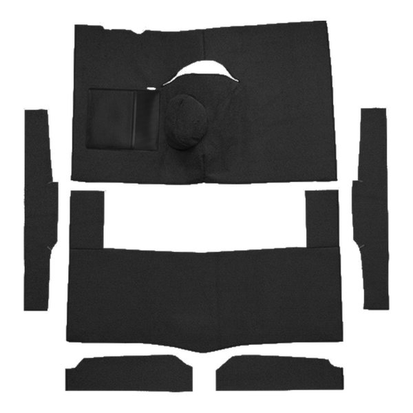1963-1965 Mercury Comet 2DR Hardtop 4spd Bench Seat 6 Cylinder Loop Carpet Flooring 01 Black - ACC 01 Black