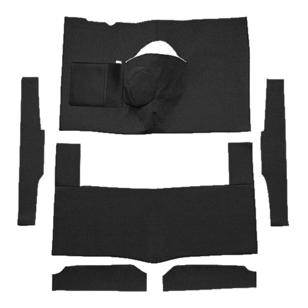 1963-1965 Mercury Comet 2DR Hardtop 4spd Bench Seat 8 Cylinder Loop Carpet Flooring 01 Black - ACC 01 Black