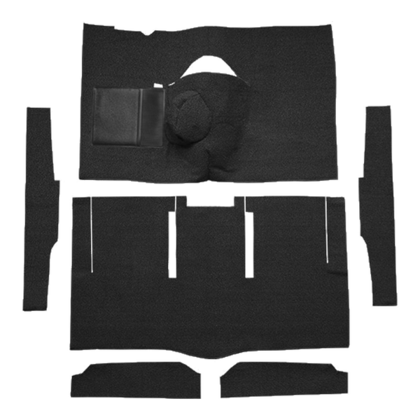 1963-1965 Mercury Comet 2DR Hardtop 4spd Bucket Seat 8 Cylinder Loop Carpet Flooring 01 Black - ACC 01 Black
