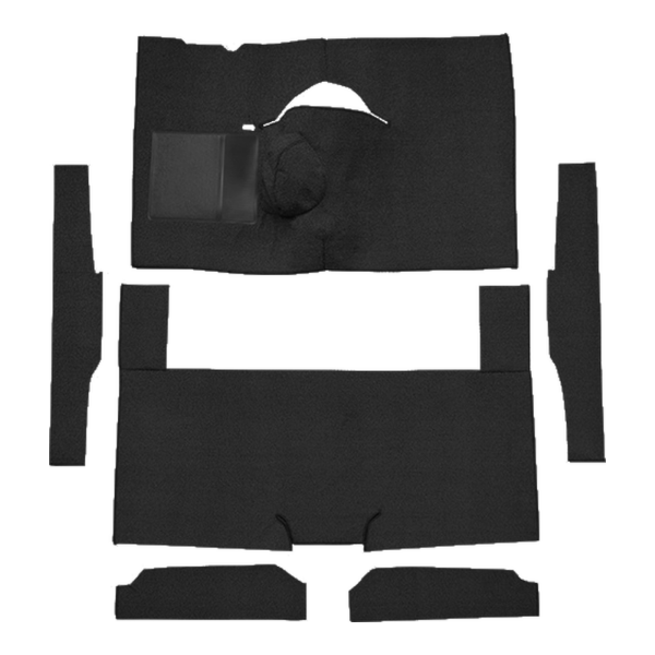 1963-1965 Mercury Comet 2DR Sedan 4spd Bench Seat 8 Cylinder Loop Carpet Flooring 01 Black - ACC 01 Black