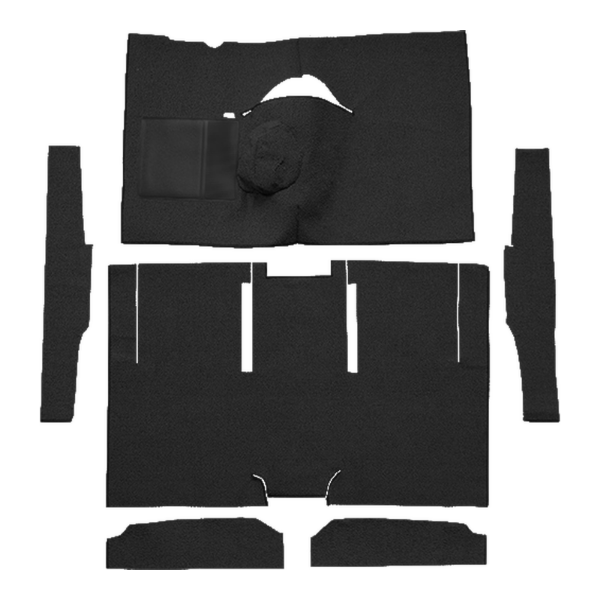1963-1965 Mercury Comet 2DR Sedan 4spd Bucket Seat 8 Cylinder Loop Carpet Flooring 01 Black - ACC 01 Black