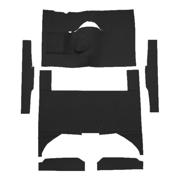 1963-1965 Mercury Comet 4DR Sedan 4spd Bench Seat 8 Cylinder Loop Carpet Flooring 01 Black - ACC 01 Black